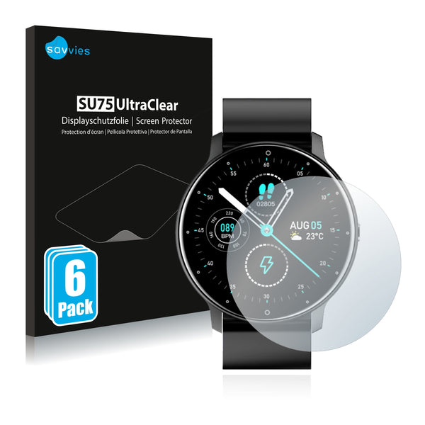 6x Savvies SU75 Screen Protector for Lige Smartwatch 1.3