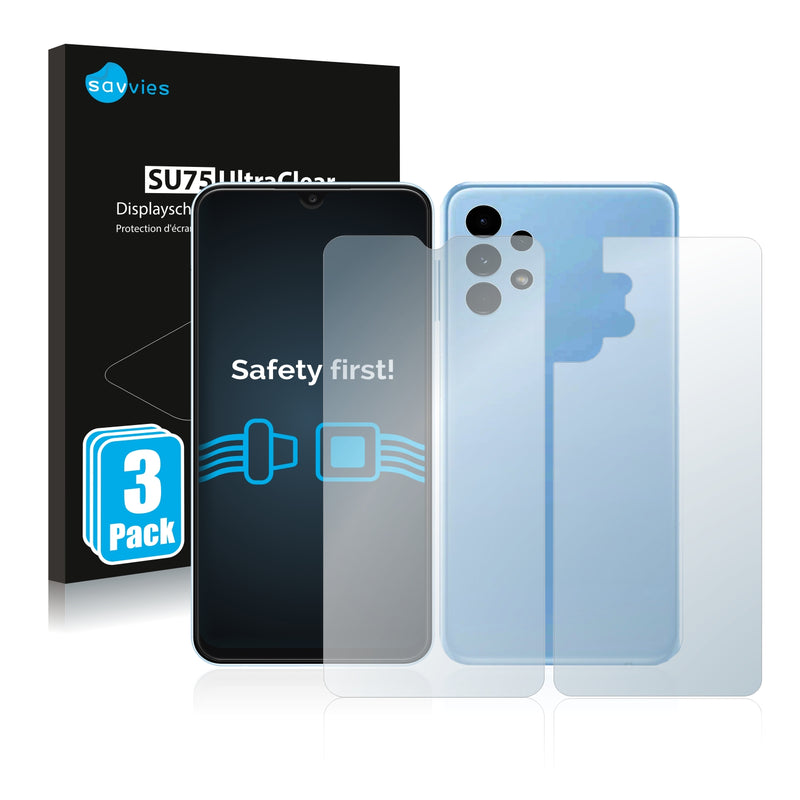 6x Savvies SU75 Screen Protector for Samsung Galaxy A13 (Front + Back)