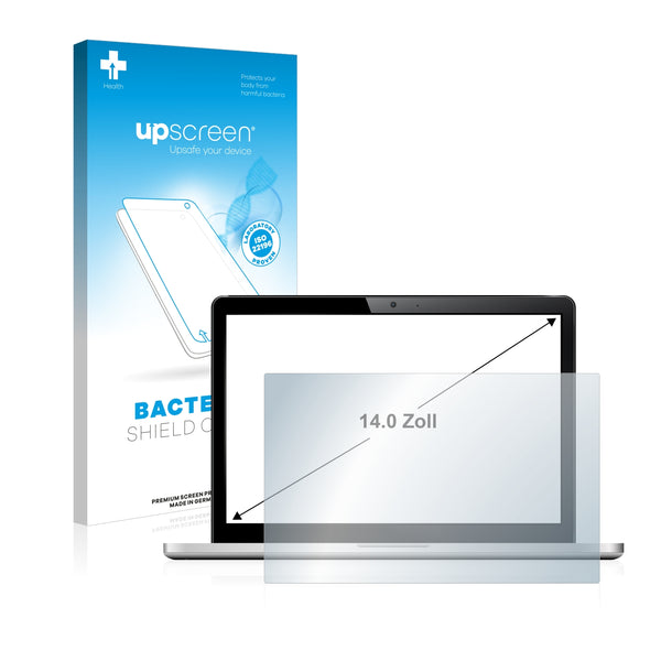 upscreen Bacteria Shield Clear Premium Antibacterial Screen Protector for Laptops and Ultrabooks with 14 inch Displays [310 mm x 175 mm, 16:9]