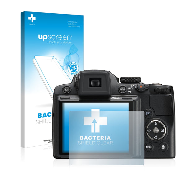 upscreen Bacteria Shield Clear Premium Antibacterial Screen Protector for Nikon Coolpix P500