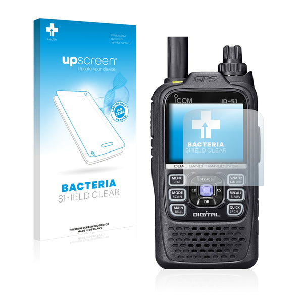upscreen Bacteria Shield Clear Premium Antibacterial Screen Protector for Icom ID-51