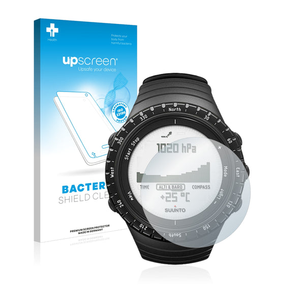 upscreen Bacteria Shield Clear Premium Antibacterial Screen Protector for Suunto Core Regular Black