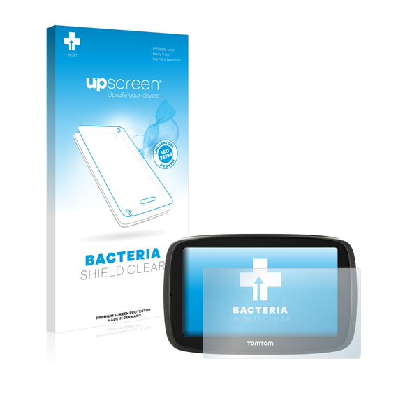 upscreen Bacteria Shield Clear Premium Antibacterial Screen Protector for TomTom GO 50