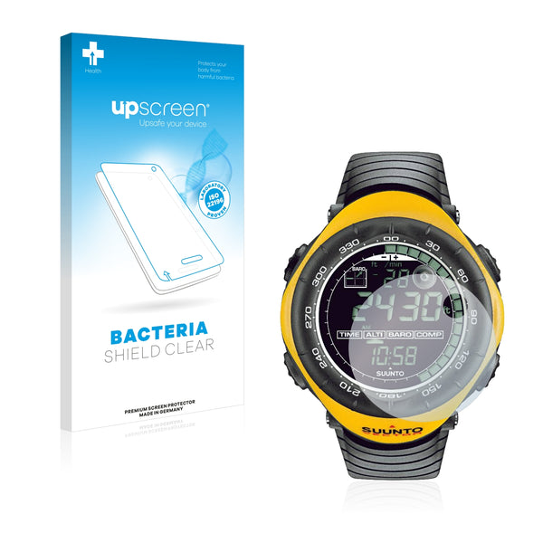 upscreen Bacteria Shield Clear Premium Antibacterial Screen Protector for Suunto Vector Yellow