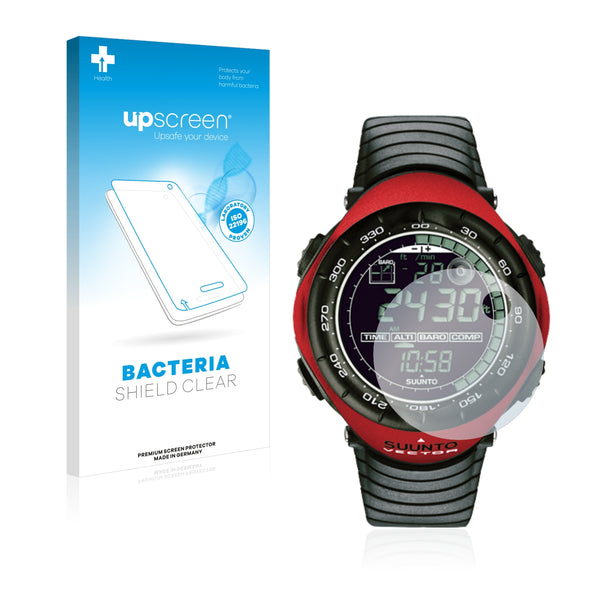 upscreen Bacteria Shield Clear Premium Antibacterial Screen Protector for Suunto Vector Red