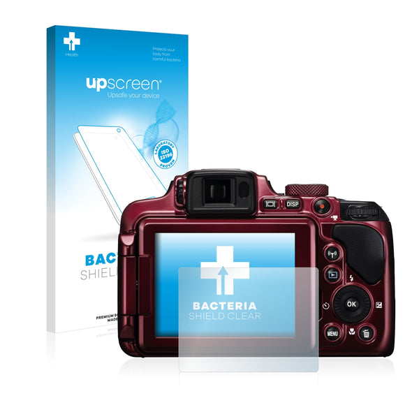 upscreen Bacteria Shield Clear Premium Antibacterial Screen Protector for Nikon Coolpix P610