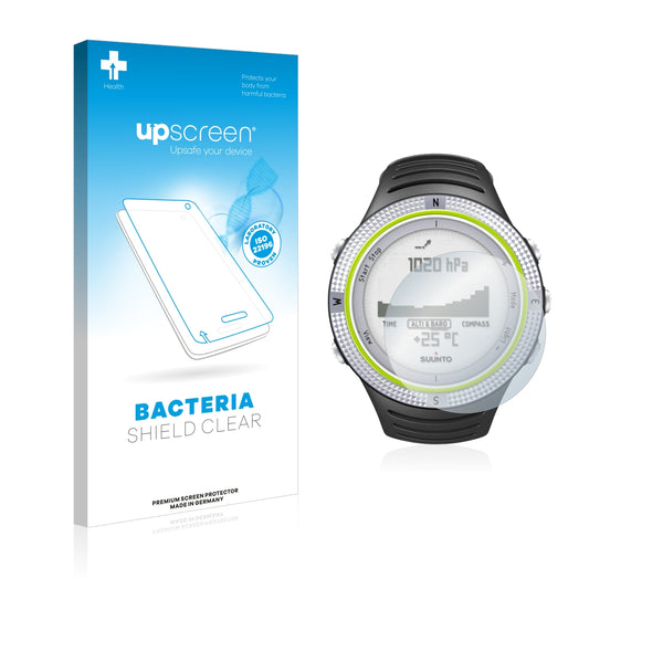 upscreen Bacteria Shield Clear Premium Antibacterial Screen Protector for Suunto Core Light Green