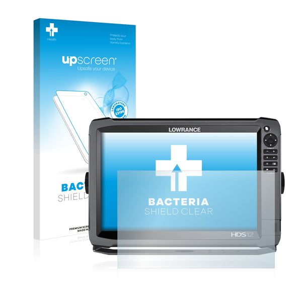 upscreen Bacteria Shield Clear Premium Antibacterial Screen Protector for Lowrance HDS-12 Gen3