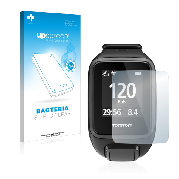 upscreen Bacteria Shield Clear Premium Antibacterial Screen Protector for TomTom Spark