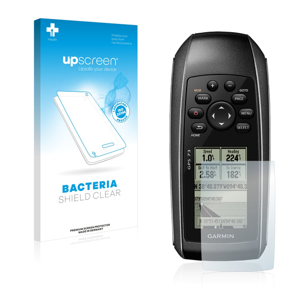 upscreen Bacteria Shield Clear Premium Antibacterial Screen Protector for Garmin GPS 73