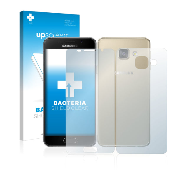 upscreen Bacteria Shield Clear Premium Antibacterial Screen Protector for Samsung Galaxy A3 2016 (Front + Back)