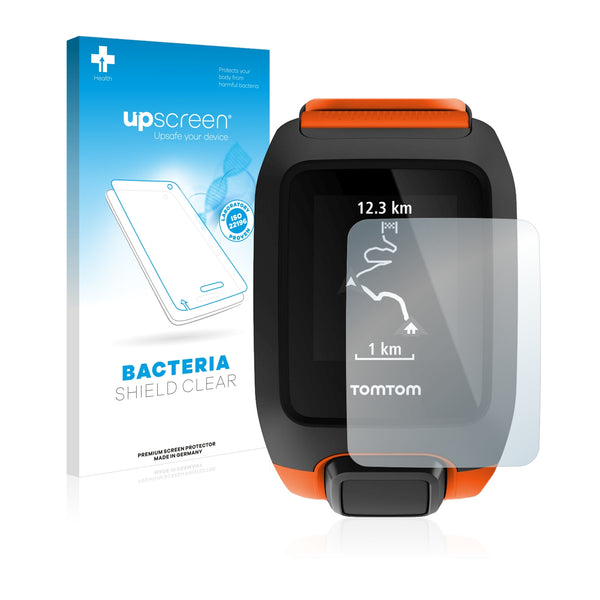 upscreen Bacteria Shield Clear Premium Antibacterial Screen Protector for TomTom Adventurer