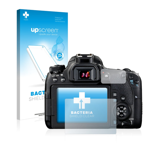 upscreen Bacteria Shield Clear Premium Antibacterial Screen Protector for Canon EOS 77D