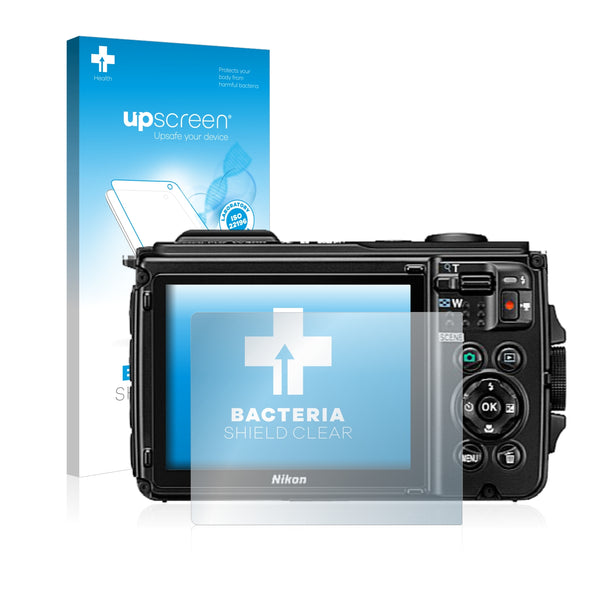 upscreen Bacteria Shield Clear Premium Antibacterial Screen Protector for Nikon Coolpix W300