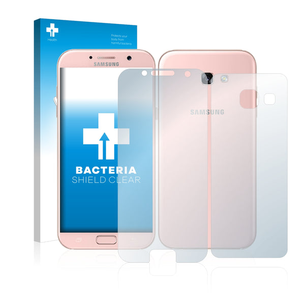upscreen Bacteria Shield Clear Premium Antibacterial Screen Protector for Samsung Galaxy A3 2017 (Front + Back)