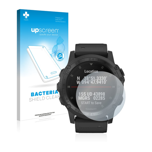 upscreen Bacteria Shield Clear Premium Antibacterial Screen Protector for Garmin Tactix Charlie