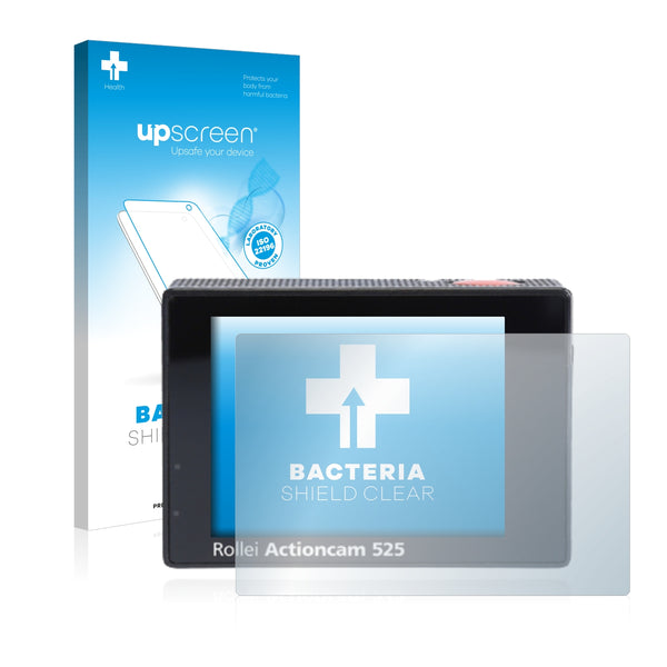 upscreen Bacteria Shield Clear Premium Antibacterial Screen Protector for Rollei Actioncam 525
