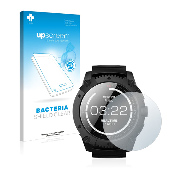 upscreen Bacteria Shield Clear Premium Antibacterial Screen Protector for Matrix Industries PowerWatch X