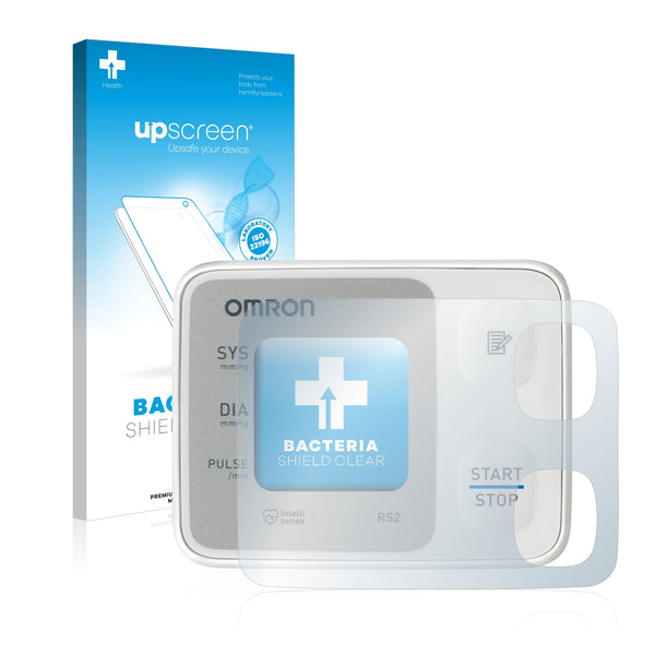 upscreen Bacteria Shield Clear Premium Antibacterial Screen Protector for Omron RS2