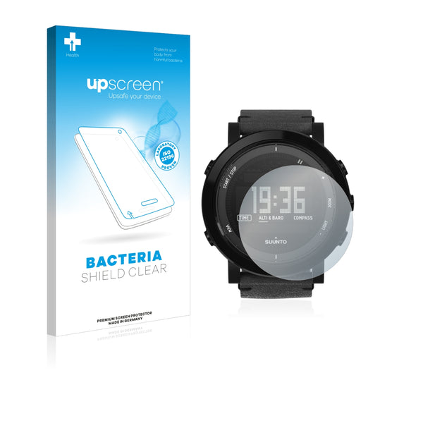 upscreen Bacteria Shield Clear Premium Antibacterial Screen Protector for Suunto Essential Ceramic All Black