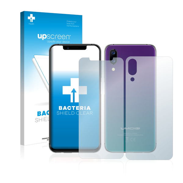 upscreen Bacteria Shield Clear Premium Antibacterial Screen Protector for Umidigi One Pro (Front + Back)