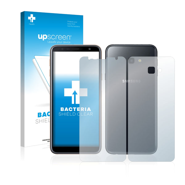 upscreen Bacteria Shield Clear Premium Antibacterial Screen Protector for Samsung Galaxy J4 Plus (Front + Back)