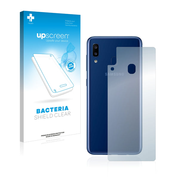 upscreen Bacteria Shield Clear Premium Antibacterial Screen Protector for Samsung Galaxy A20 (Back)