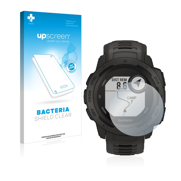 upscreen Bacteria Shield Clear Premium Antibacterial Screen Protector for Garmin Instinct Tactical Edition