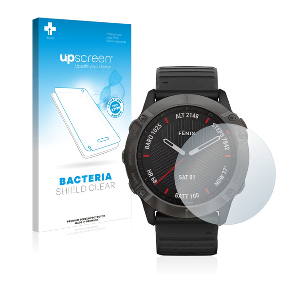 upscreen Bacteria Shield Clear Premium Antibacterial Screen Protector for Garmin Fenix 6X Pro