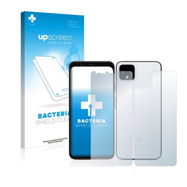 upscreen Bacteria Shield Clear Premium Antibacterial Screen Protector for Google Pixel 4 XL (Front + Back)