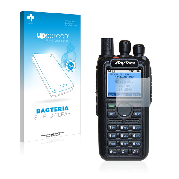 upscreen Bacteria Shield Clear Premium Antibacterial Screen Protector for Anytone AT-D878UV Plus