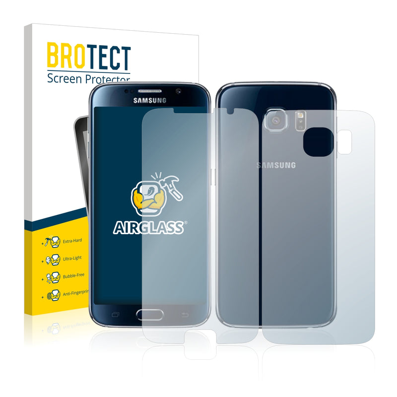 BROTECT AirGlass Glass Screen Protector for Samsung Galaxy S6 (Front + Back)