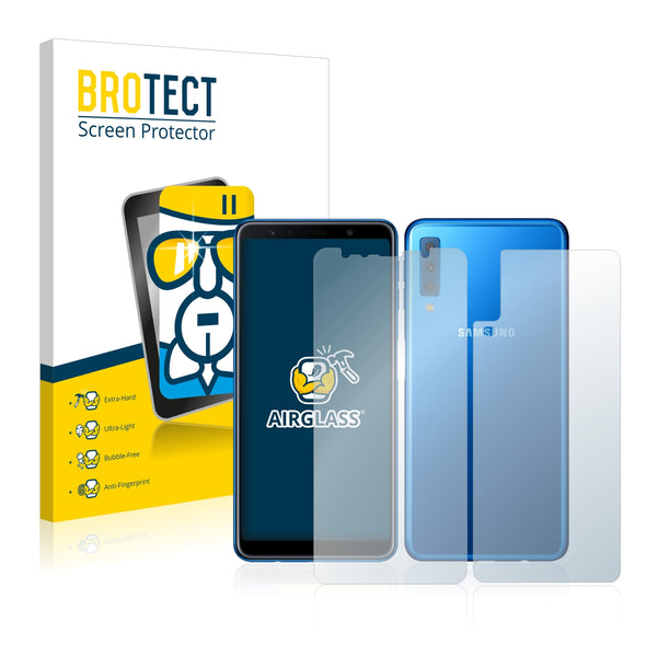 BROTECT AirGlass Glass Screen Protector for Samsung Galaxy A7 2018 (Front + Back)