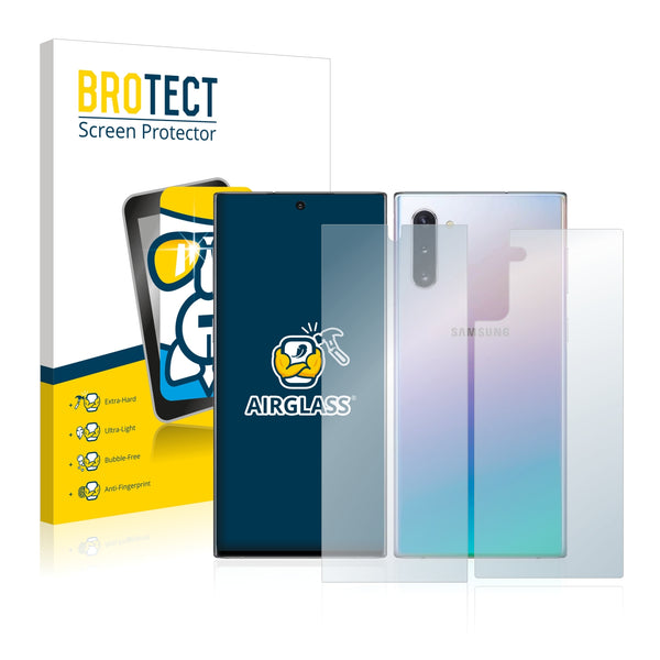 BROTECT AirGlass Glass Screen Protector for Samsung Galaxy Note 10 (Front + Back)