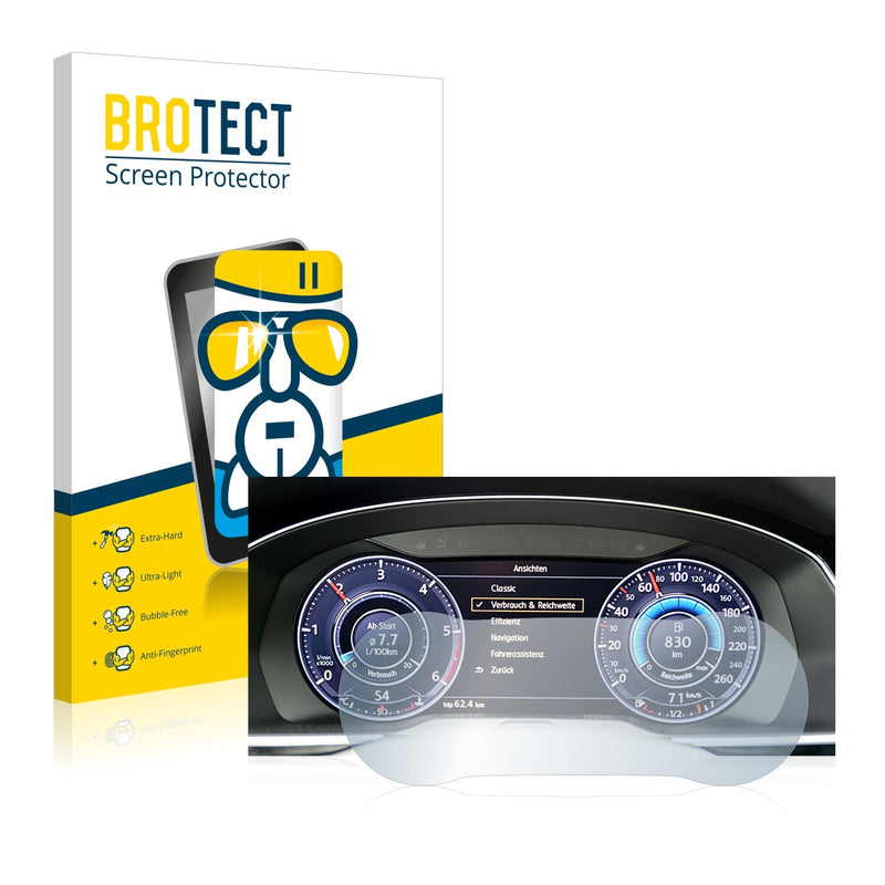BROTECT AirGlass Glass Screen Protector for Volkswagen Passat Active Info Chockpit 12.3