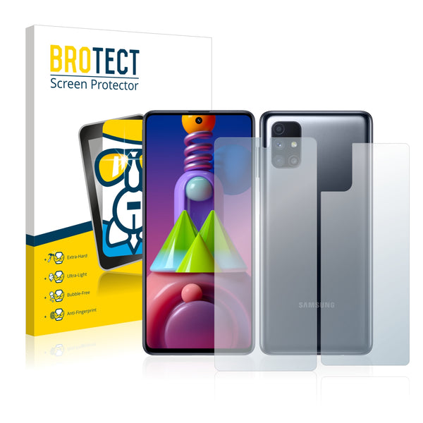 BROTECT AirGlass Glass Screen Protector for Samsung Galaxy M51 (Front + Back)