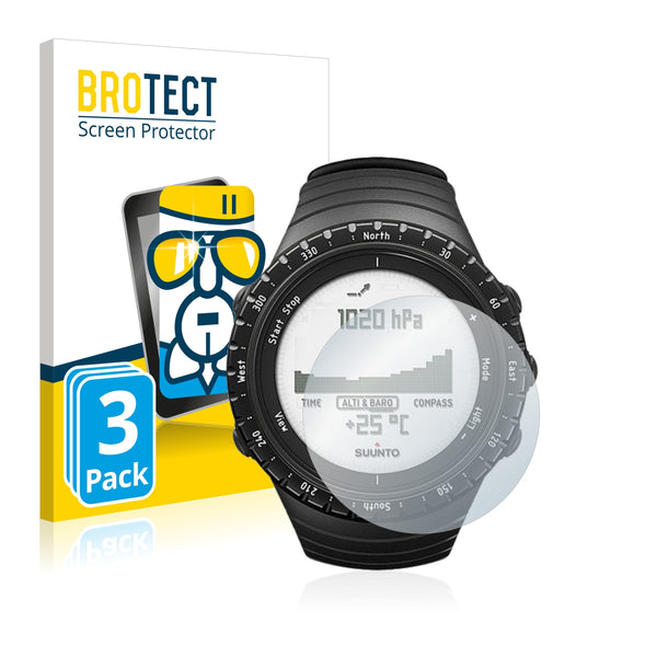 3x BROTECT AirGlass Glass Screen Protector for Suunto Core Regular Black