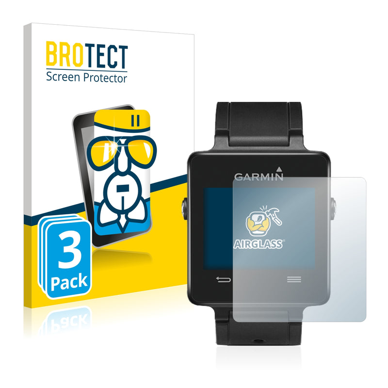 3x BROTECT AirGlass Glass Screen Protector for Garmin vivoactive