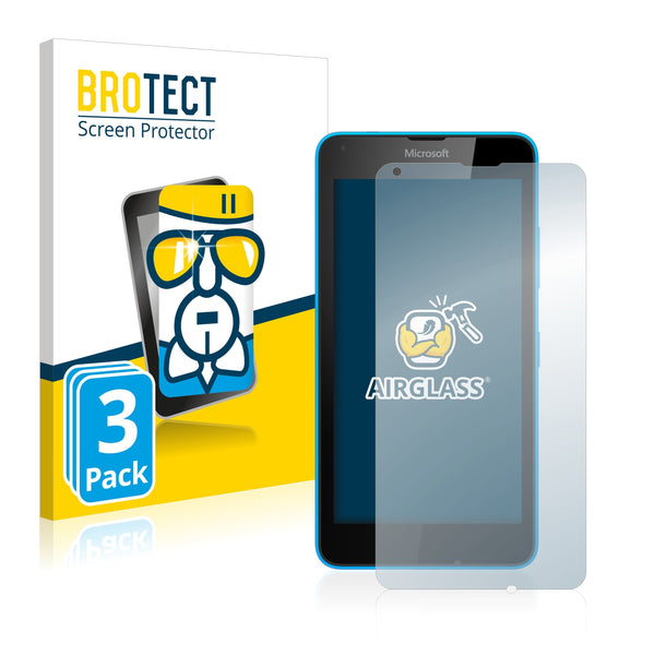 3x BROTECT AirGlass Glass Screen Protector for Microsoft Lumia 640
