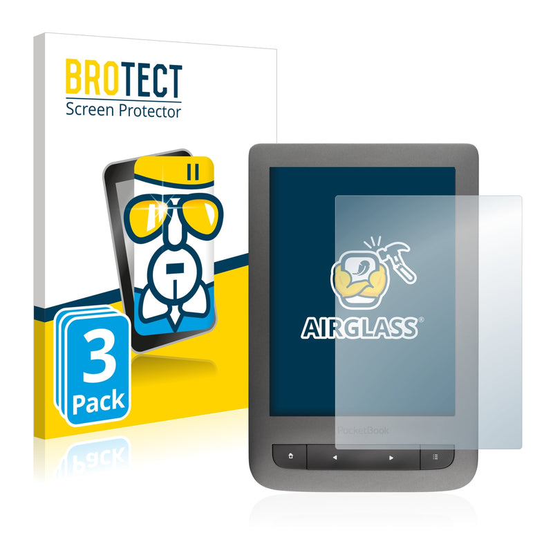 3x BROTECT AirGlass Glass Screen Protector for PocketBook Touch Lux 3