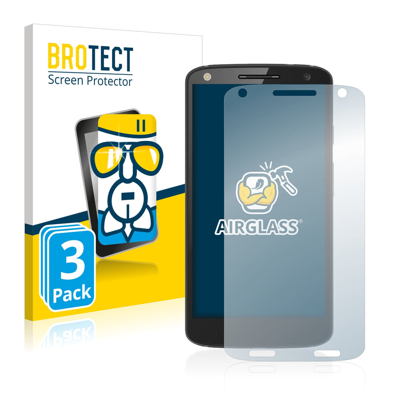 3x BROTECT AirGlass Glass Screen Protector for Motorola Moto X Force