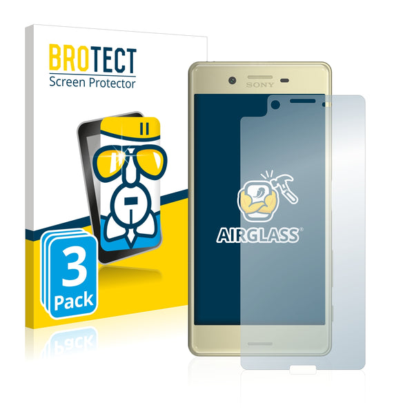 3x BROTECT AirGlass Glass Screen Protector for Sony Xperia X