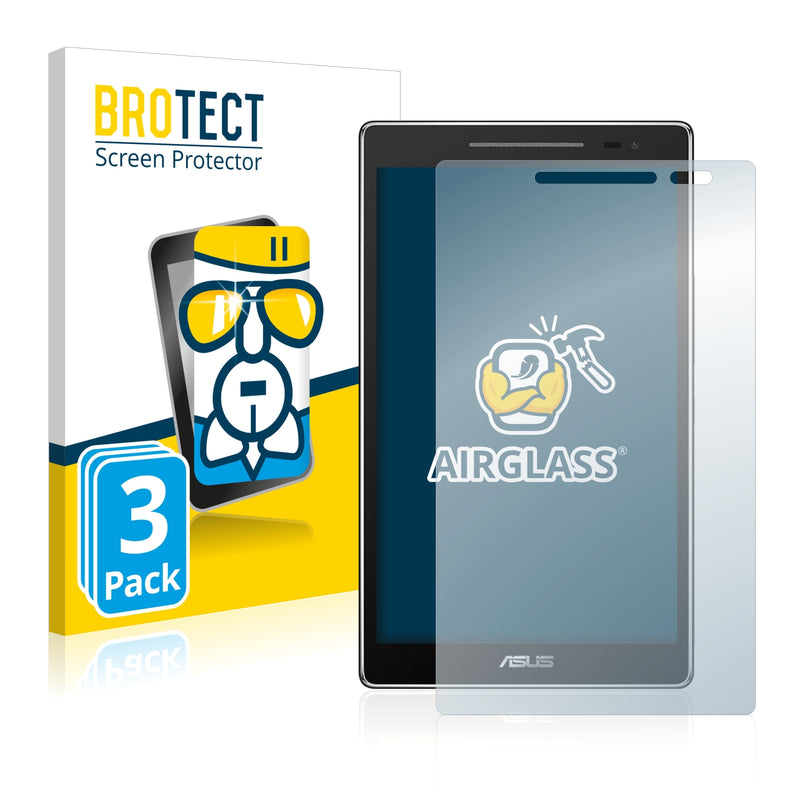 3x BROTECT AirGlass Glass Screen Protector for Asus ZenPad 8.0 Z380M