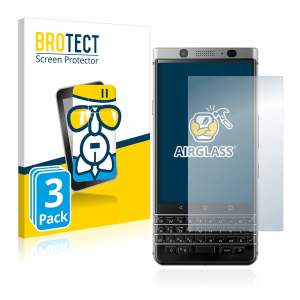 3x BROTECT AirGlass Glass Screen Protector for BlackBerry Keyone