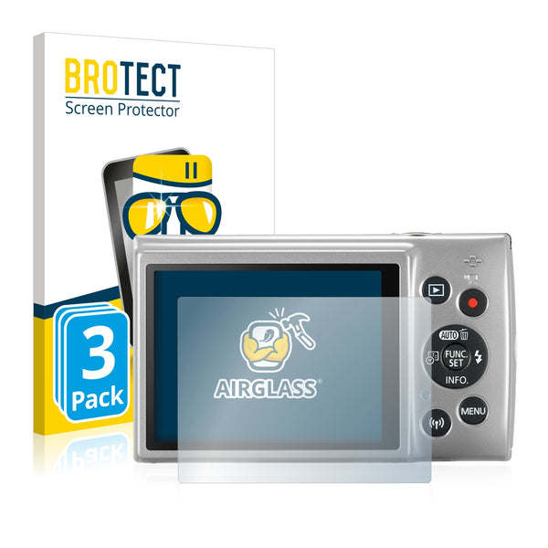 3x BROTECT AirGlass Glass Screen Protector for Canon Digital Ixus 190