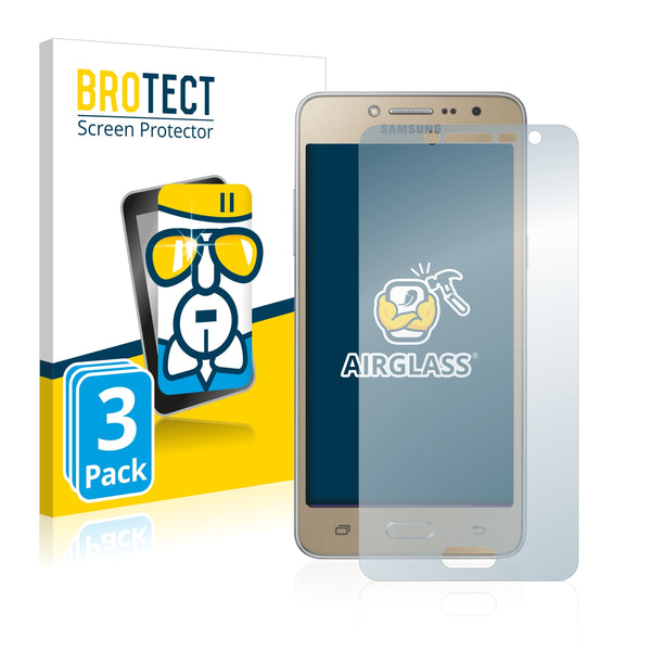 3x BROTECT AirGlass Glass Screen Protector for Samsung Galaxy Grand Prime Plus