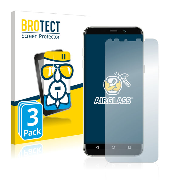 3x BROTECT AirGlass Glass Screen Protector for Bluboo S8 Plus