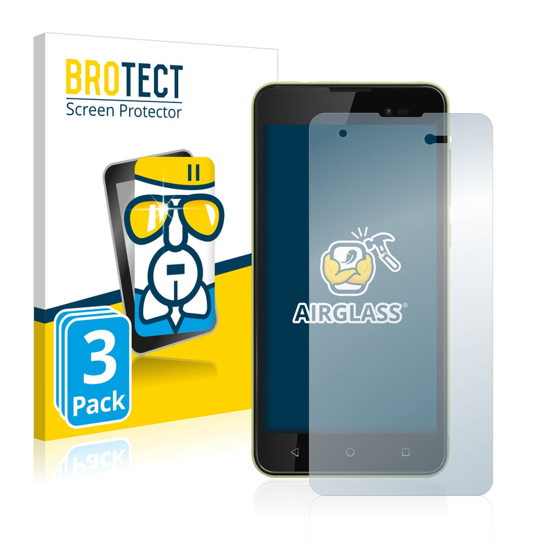 3x BROTECT AirGlass Glass Screen Protector for Wiko Sunny 2 Plus