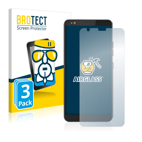 3x BROTECT AirGlass Glass Screen Protector for Gigaset GS370