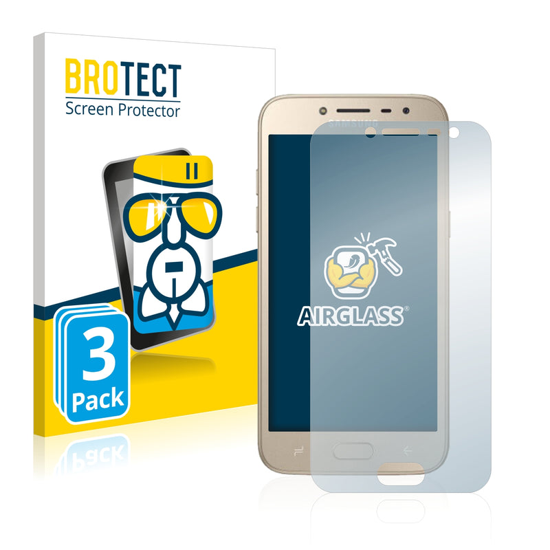3x BROTECT AirGlass Glass Screen Protector for Samsung Galaxy J2 Pro 2018